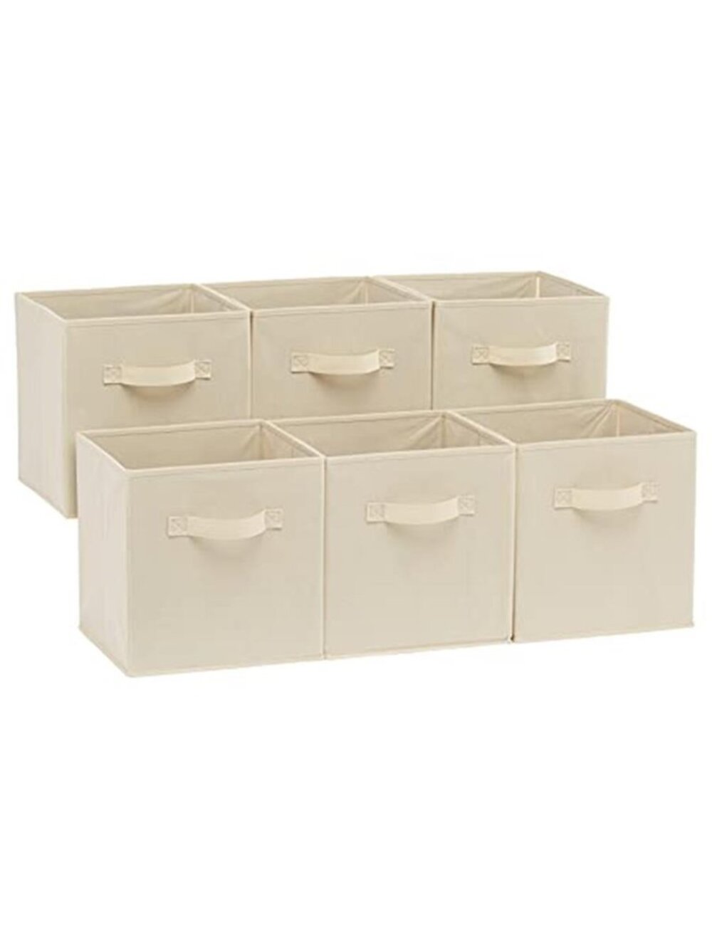 6 Pack Sturdy Collapsible Fabric Storage Cubes Organizer with Handles